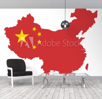 Picture of Peoples Republic of China Flag in Map Vector Illustration